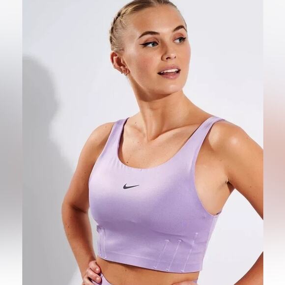 Nike Other - Nike Swoosh City Ready Purple Longline Padded Sports Bra Size Small